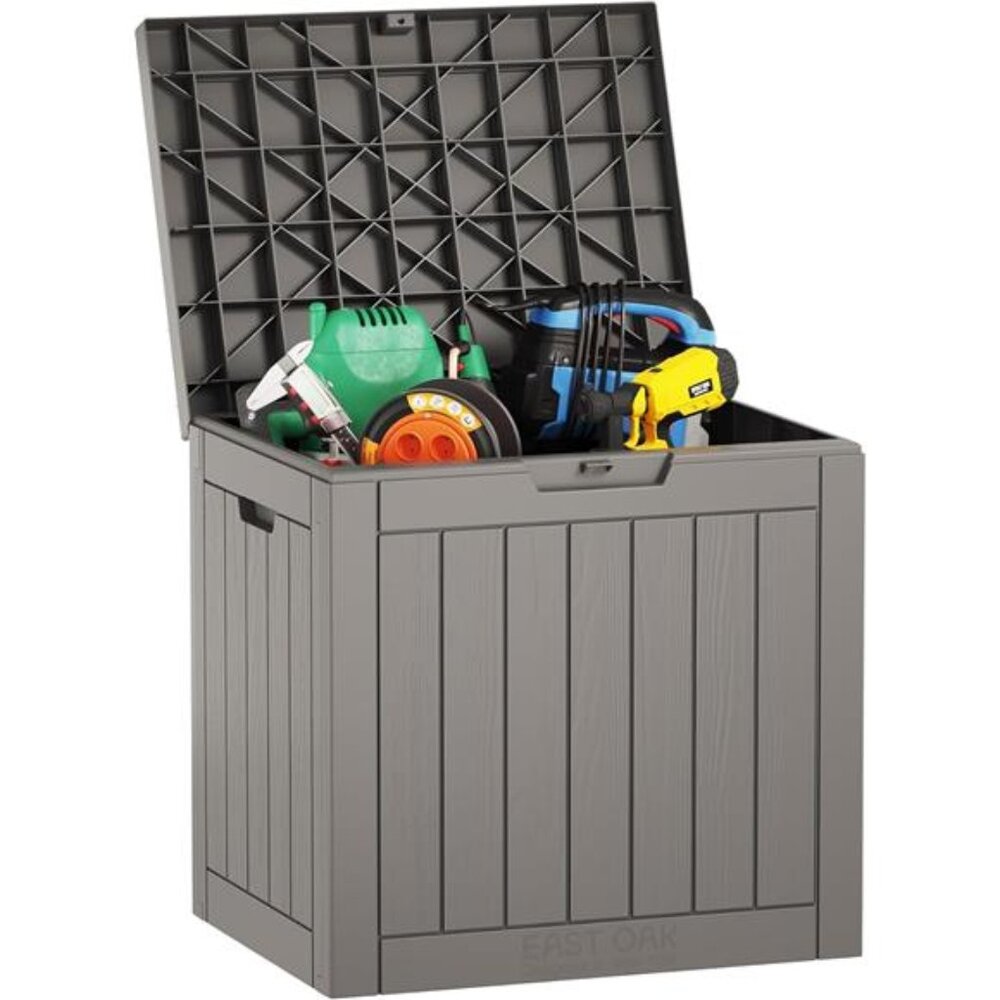 Outdoor Storage Box, 31 Gallon Deck Box Indoor and Outdoor Use, Waterproof Resin